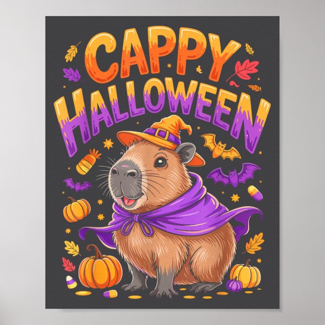 Poster Cappy Halloween Capybara Witch  (Frente)