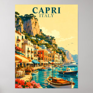 Poster Capri Itália Marina Grande Porto Lembrança