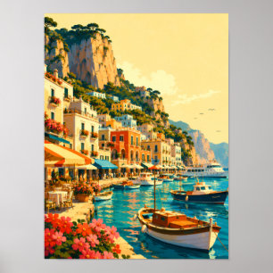 Poster Capri Itália Marina Grande Porto Lembrança