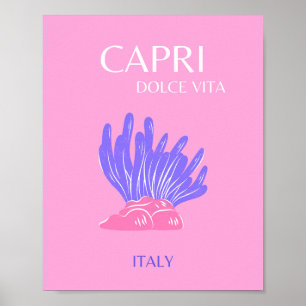 Poster Capri, Itália, Pré-disquete, rosa