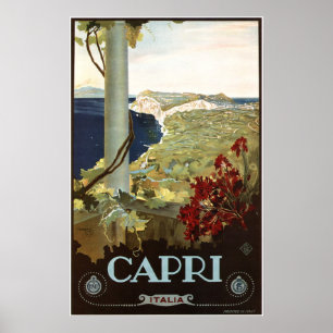 Poster CAPRI ITALIA Viagem Advertisement Vintage Italiano