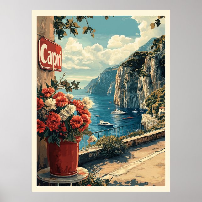 Poster Capri, Itália Vintage (Frente)