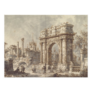 Pôster Capriccio com arco triunfal romano