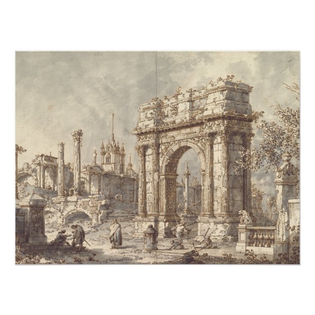 Pôster Capriccio com arco triunfal romano (Frente)