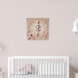 Poster Caprichoso Elegante Noivo de Porcelana Rosa e Dour
