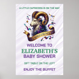 Poster Capricorn Zodiac Baby Shower