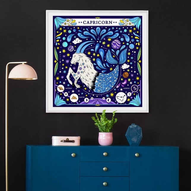 Poster Capricórnio: "Ambição de Montanha" Zodiac (Criador carregado)