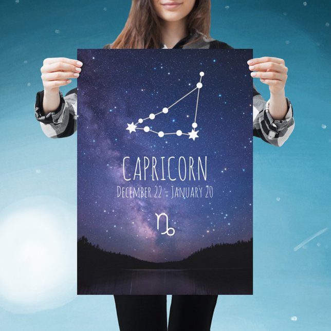 Poster Capricórnio | Constelação Zodiac Personalizada (Criador carregado)