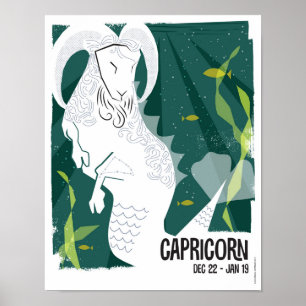Poster Capricórnio do Mar Capata Zodiac