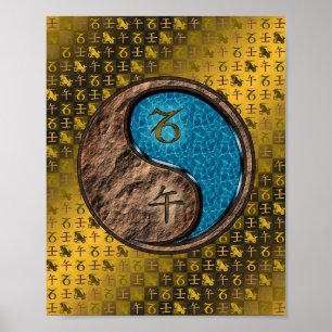 Poster Capricórnio e Cavalo de Água