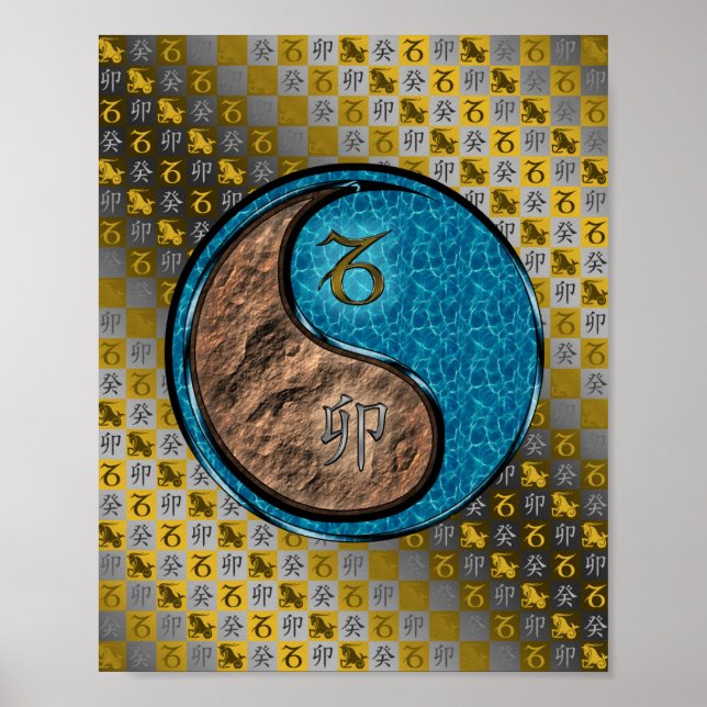 Poster Capricórnio e Coelho da Água (Frente)