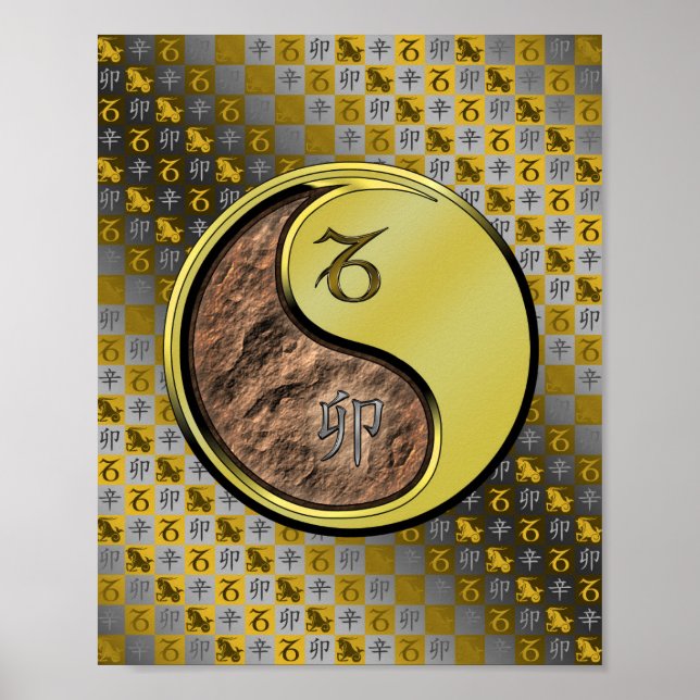 Poster Capricórnio e Coelho Metálico (Frente)