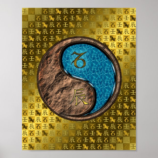 Poster Capricórnio e Dragão Água (Frente)