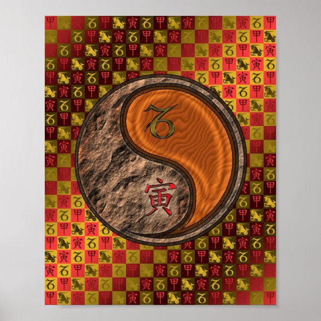 Poster Capricórnio e madeira Tigre (Frente)