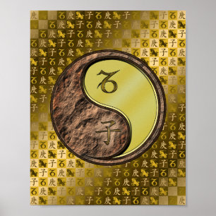 Poster Capricórnio e rato metálico