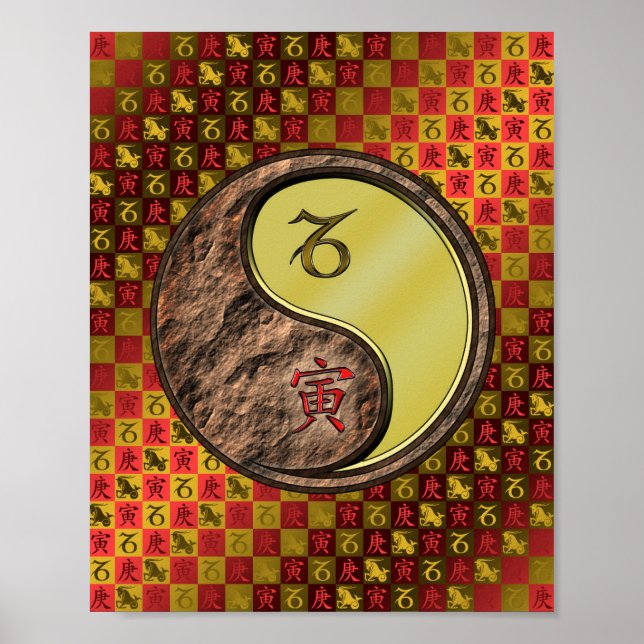 Poster Capricórnio e Tigre Metálico (Frente)