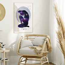 Capricórnio Feminino Azul Roxo Design