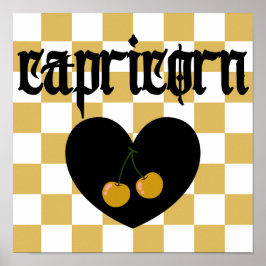 Poster Capricórnio Gótico Estético Verificado Arte Cereje