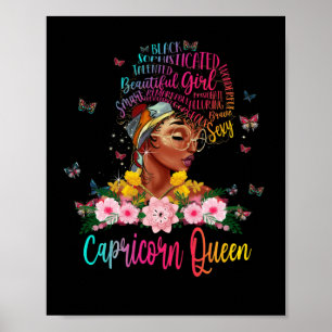 Poster Capricórnio Rainha Negra Mulheres Persistentes Bon