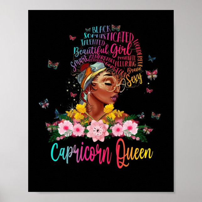 Poster Capricórnio Rainha Negra Mulheres Persistentes Bon (Frente)