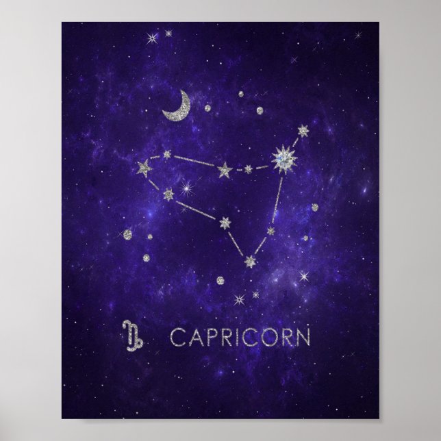 Poster Capricórnio Roxo | Astrologia Horóscopo (Frente)