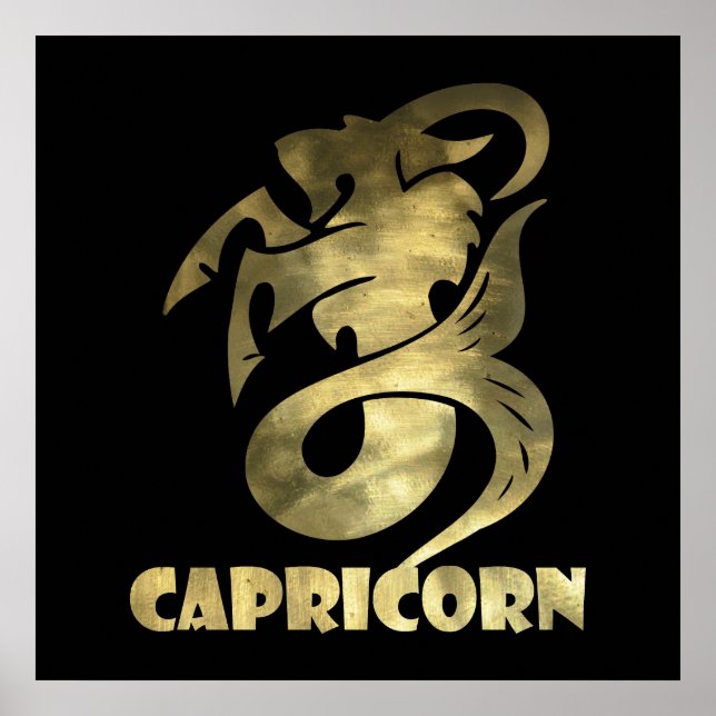 Pôster Capricórnio Russo Dourado 2 (Frente)