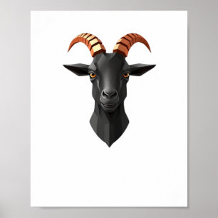 Poster Caprino cortado Ouvido 3d - Animais World Sticker
