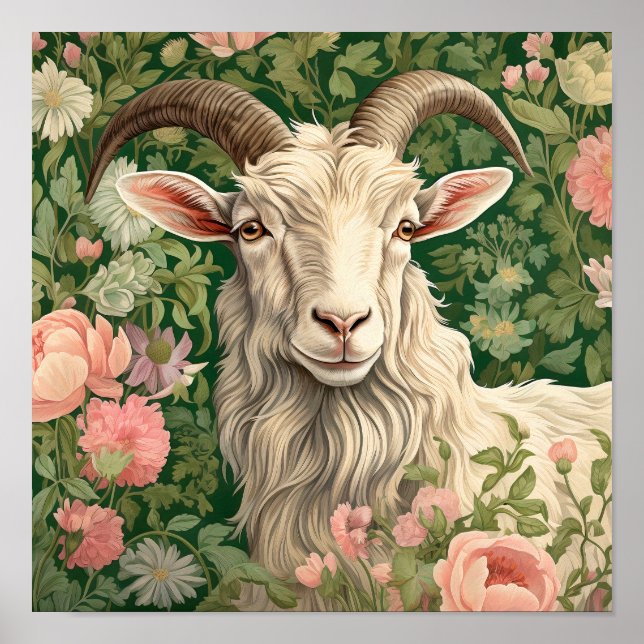 Poster Caprino na pintura de campo (Frente)
