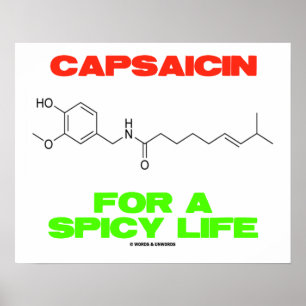 Pôster Capsaicin para uma estrutura química da vida
