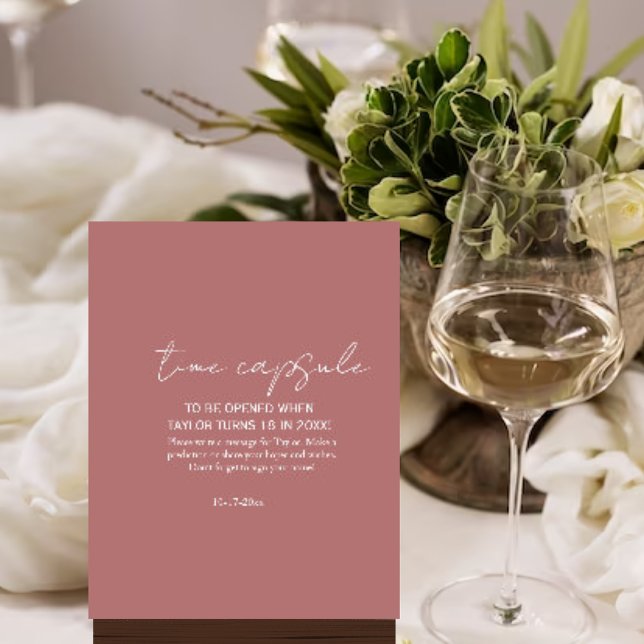 Poster Cápsula de chá de fraldas Mínima Rústica Dusty Ros (Criador carregado)