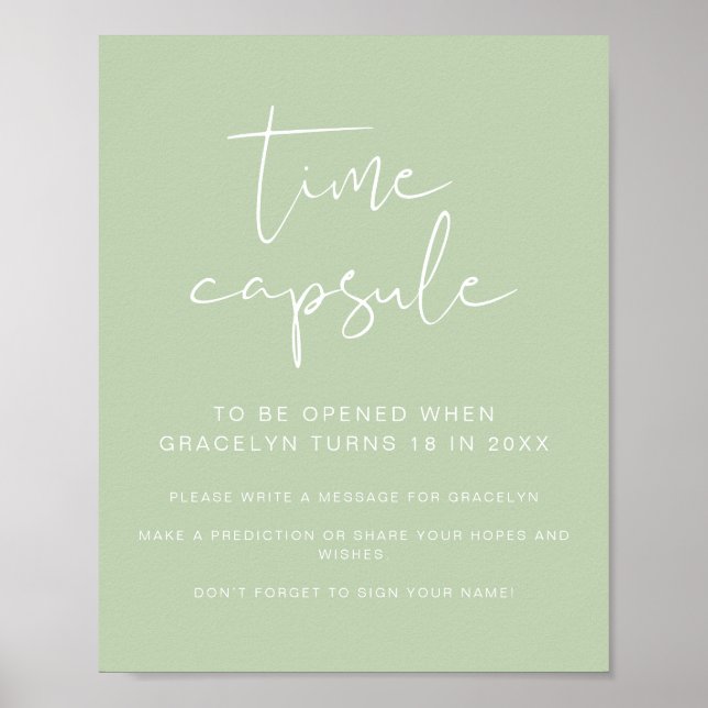 Poster Cápsula de Chá de fraldas Verde Vibrante LEAH (Frente)