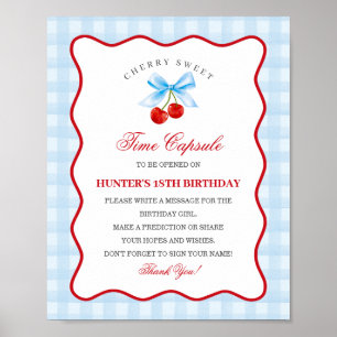 Poster Cápsula do Arco de Coqueta Azul Cherry