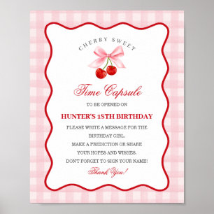 Poster Cápsula do Arco Gingha do tempo, cor-de-rosa, Cher