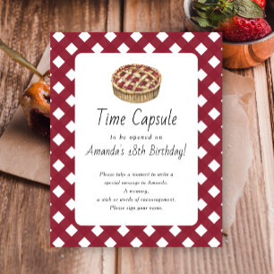 Poster Cápsula do Tempo da Torta 1º aniversário neutro em