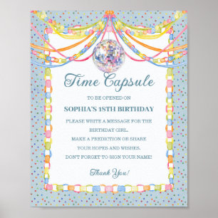 Poster Cápsula do Tempo de Aniversário Cue the Confetti A