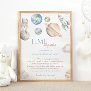 Poster Cápsula do Tempo de Aniversário Espacial Foguete G