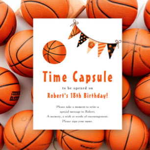 Poster Cápsula do tempo de basquete 1º aniversário 