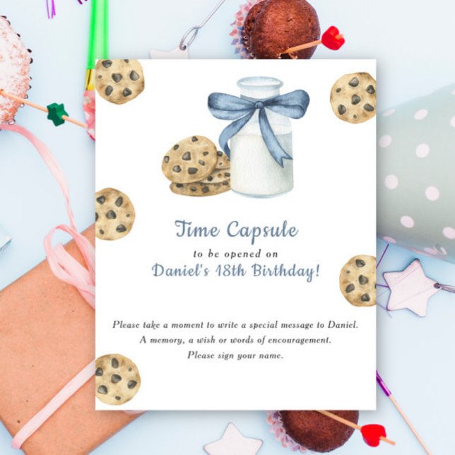 Poster Cápsula do Tempo de biscoito e leite 1º aniversári (Criador carregado)