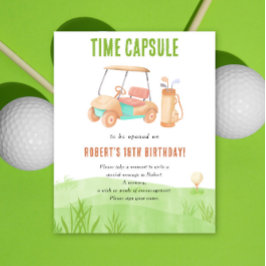 Poster Cápsula do tempo de golfe 1º aniversário 