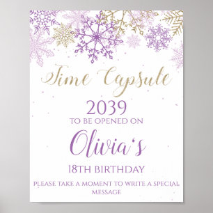 Poster Cápsula do Tempo de Inverno ONEderland Sinal Roxo 
