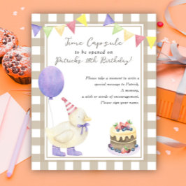 Poster Cápsula do Tempo de Patinho 1º aniversário neutro