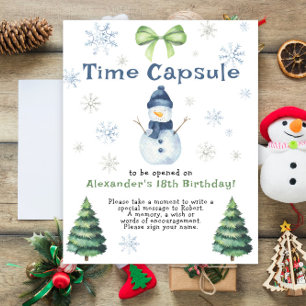 Poster Capsula do tempo do boneco de neve Evergreen 1º an