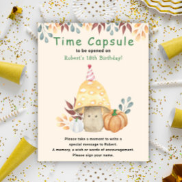 Poster Cápsula do tempo do cogumelo fofo de outono 1º ani