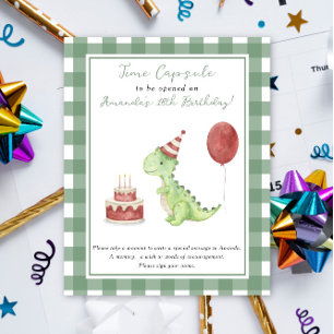Poster Cápsula do tempo do Dino 1º aniversário neutro em 
