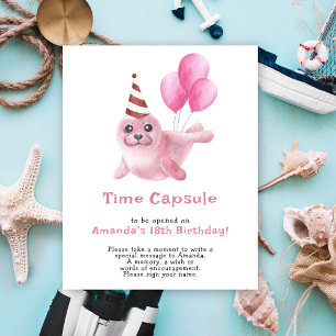 Poster Cápsula do Tempo do Nossos Bebês Foca 1º aniversár