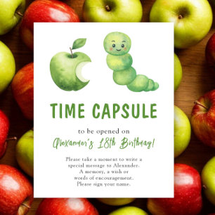 Poster Cápsula do Tempo Lagarta Aquarela 1º aniversário