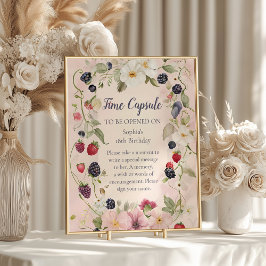 Poster Cápsula do Tempo  Morango Doce Primeiro 1º Anivers