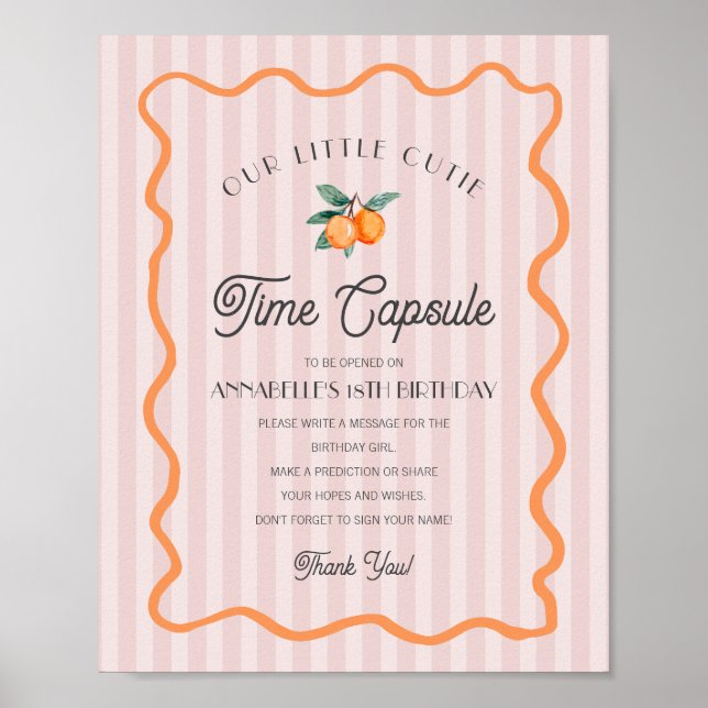 Poster Cápsula Horária de Aniversário do Citrus Cutius Ro (Frente)