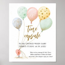 Cápsula Horária do chá de fraldas do balão