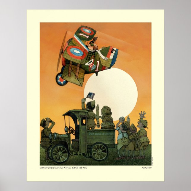 Poster Capt. Eddie A Caminho De Cheirar O Arma. (Frente)